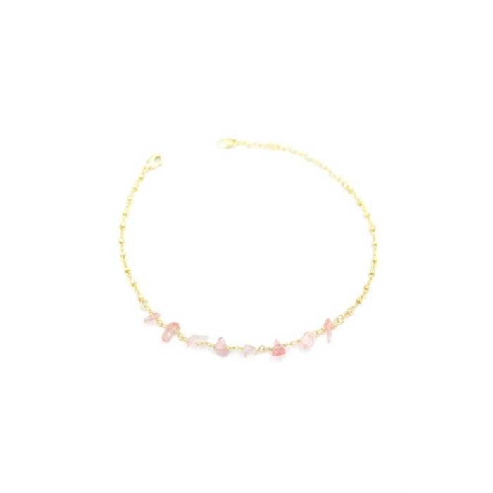 Doğal Taşlı Halhal - Altın