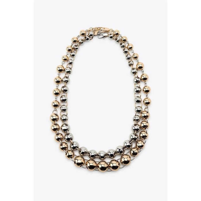 2li Kombine Toplu Zincir Kolye - ÇOK RENKLİ