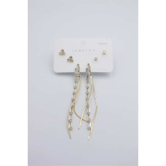 Çoklu Set Küpe - Altın