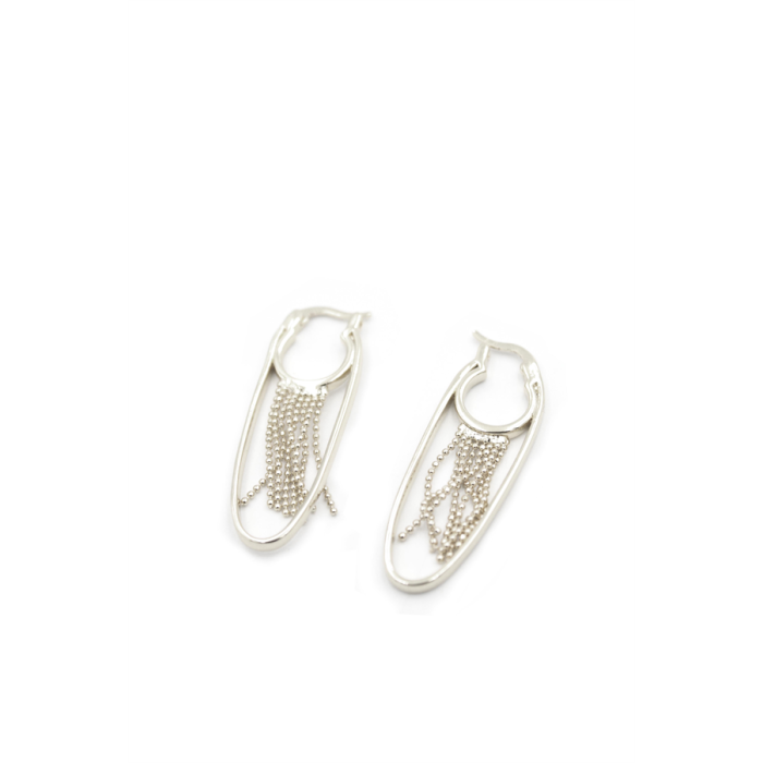 Zincir Sallantılı Küpe - Gümüş