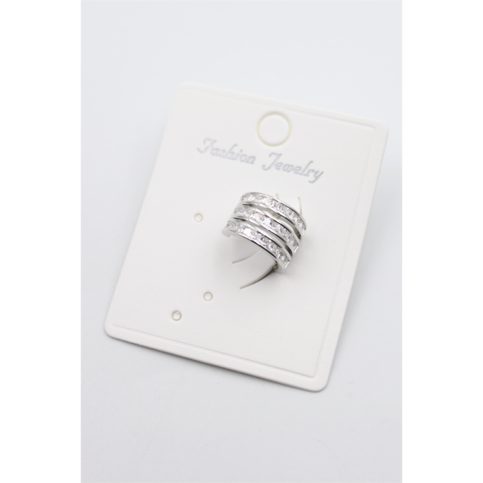 Taşlı Kıkırdak Küpe - Gümüş