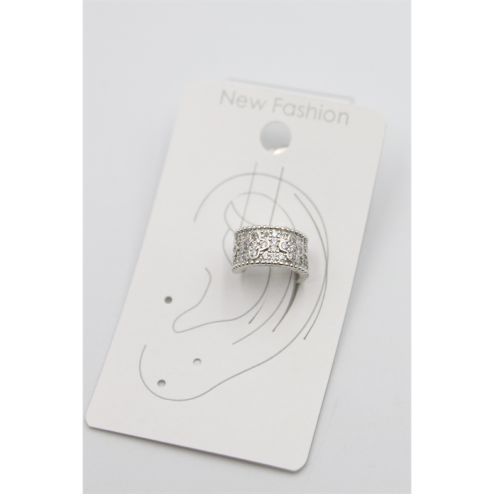 Taşlı Kıkırdak Küpe - Gümüş