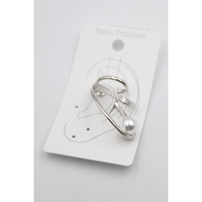 Taşlı Kıkırdak Küpe - Gümüş