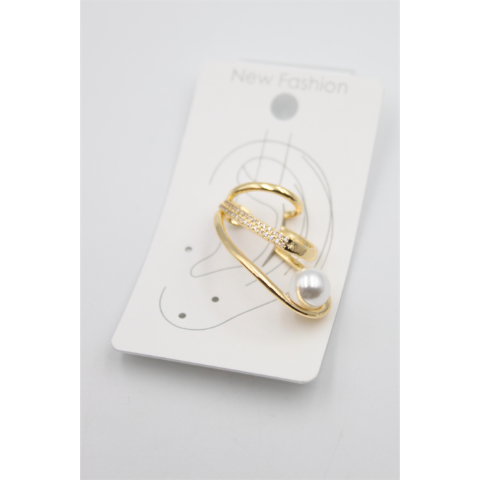 Taşlı Kıkırdak Küpe - Altın