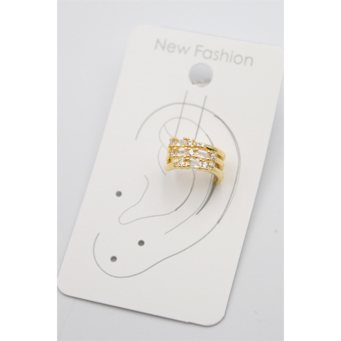 Taşlı Kıkırdak Küpe - Altın