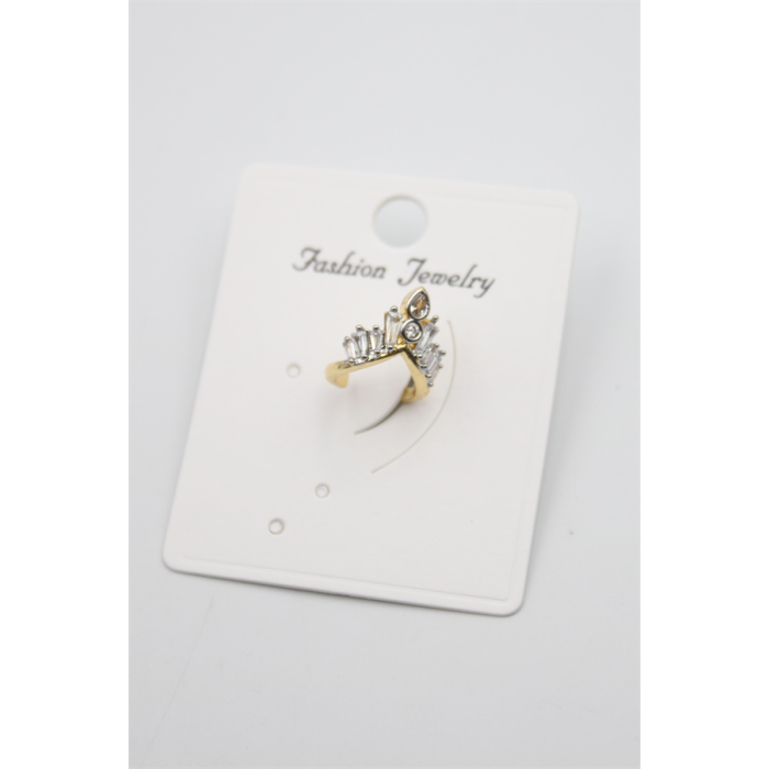 Taşlı Kıkırdak Küpe - Altın