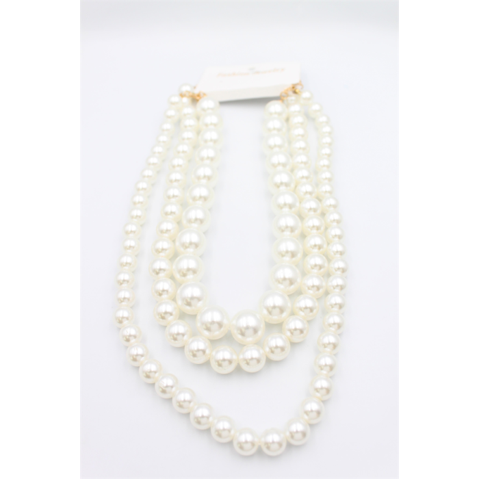 3lü İnci Set Kolye - Beyaz