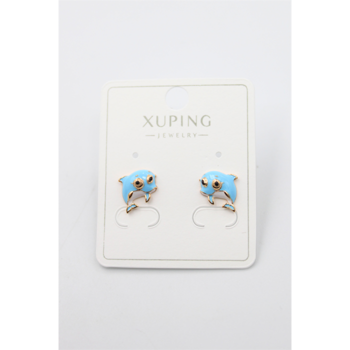 Yunus Balığı Küpe - Altın