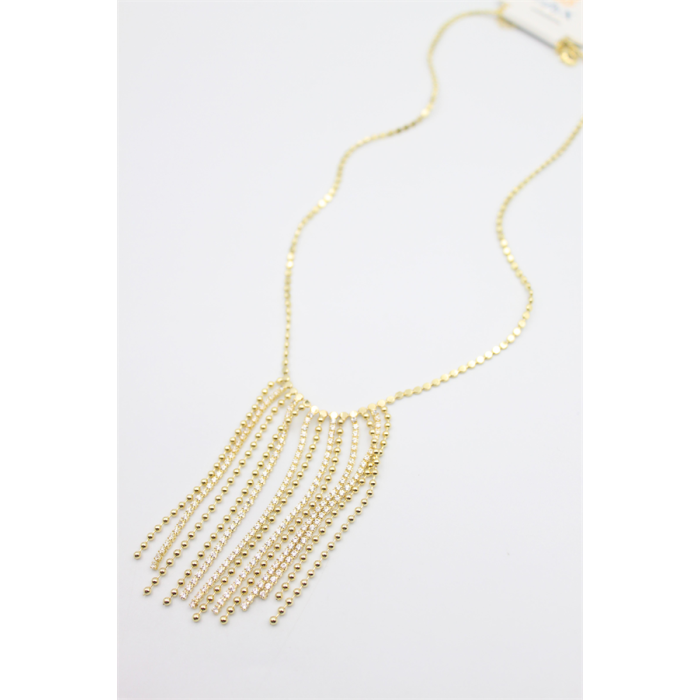 Ezme Zincir Sallantılı Kolye - Altın