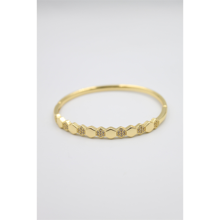 Taşlı Vip Bilezik - Altın