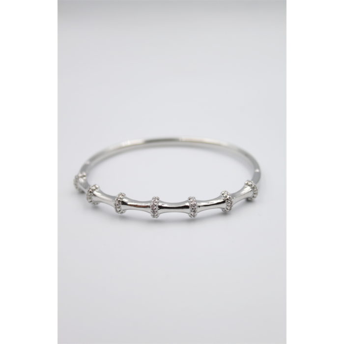 Taşlı Vip Bilezik - Gümüş