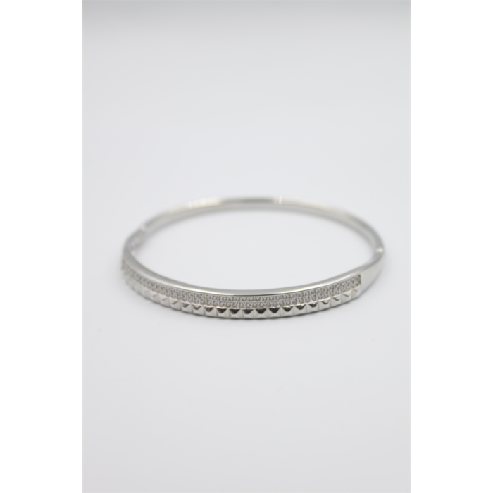 Taşlı Vip Bilezik - Gümüş