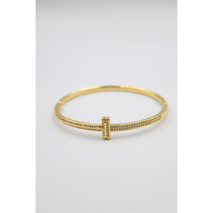 Taşlı Vip Bilezik - Altın