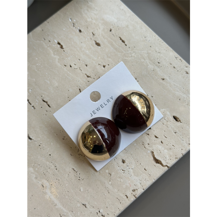 Top Küpe - Kahverengi