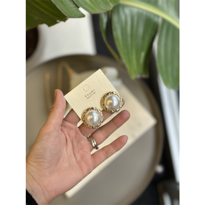 Taşlı Küpe - Beyaz