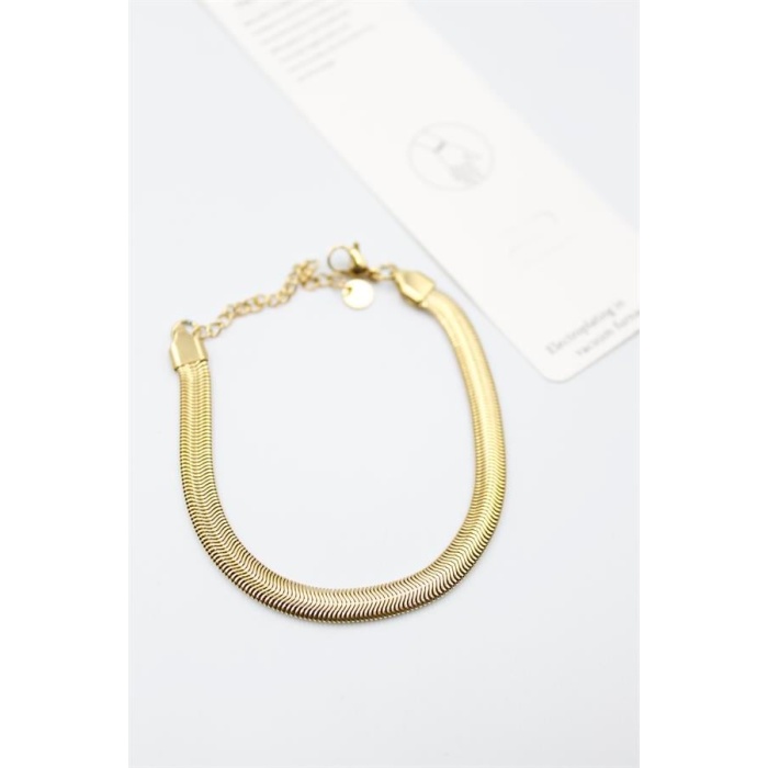 Yılan Zincir Bileklik - Altın