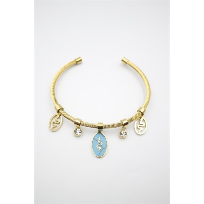 Yılan Örgü Bilezik - Altın