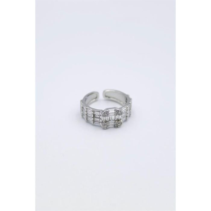 Baget Taşlı Yüzük - Gümüş