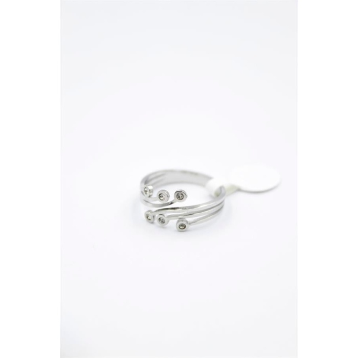 6lı Taşlı Salyangoz Yüzük - Gümüş