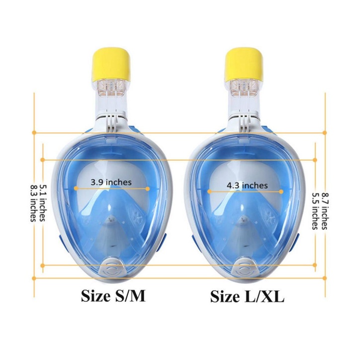 Full Face Şnorkel Dalış Maske Tam Yüz Anti-Sis ve Sızıntı S/M