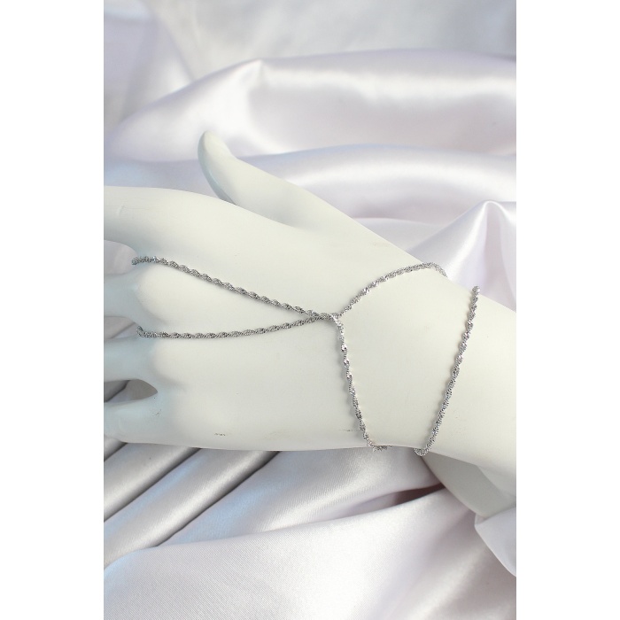 Pirinç Gümüş Renk Burgu Zincirli Şahmeran - TJ-SN646