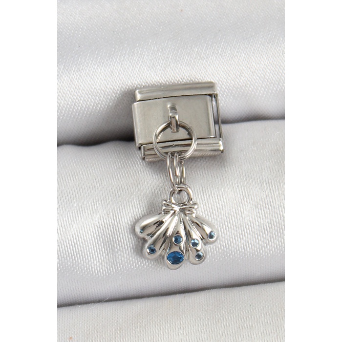316L Çelik Sallantılı Fiyonklu Buket Model Gümüş Renk Nomination Charm - TJ-BC1444