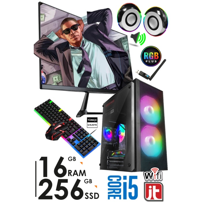 R265 i5 2400 16GB RAM 256GB SSD 19 inç FHD Monitör  Wi-Fi Masaüstü Bilgisayar