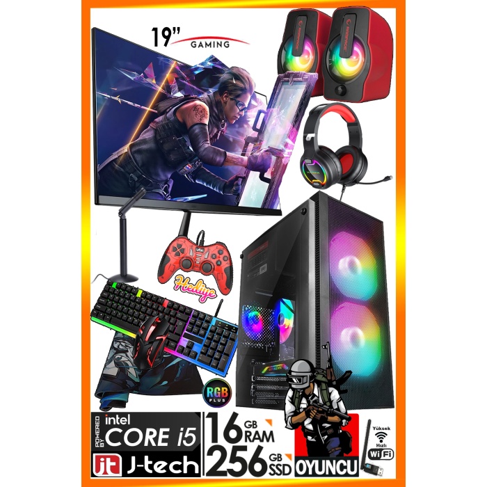 G397 i5 2400 3.40GHz 16GB RAM 256GB SSD 4GB GT730 E.KARTI 19 Monitör Oyuncu Bilgisayarı