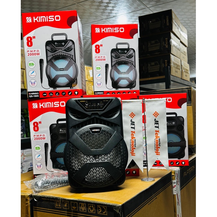 Platoon PL-4582 BT USB SD 8 İNÇ BÜYÜK Mikrofonlu Anfi Yüksek SES Taşınabilir RGB Işıklı Hoparlör