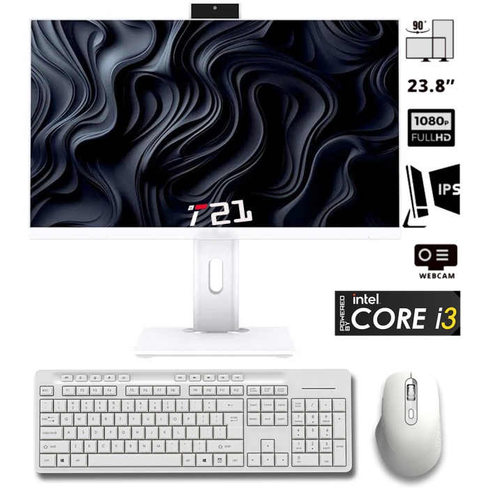 T21 i3-2100 16GB RAM 128GB SSD 24 Pivot Webcam WiFi All in One Bilgisayar