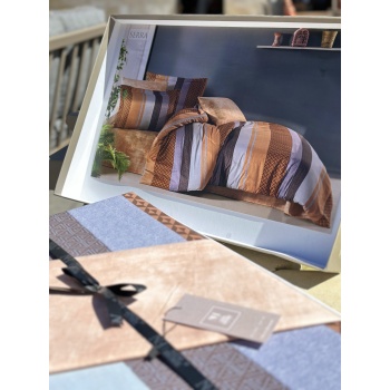 Newhome Serra Çift Kişilik %100 Pamuk Saten Nevresim Takımı - Kahve Tonlar