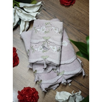 Arliva Zambak Analı Kızlı havlu Seti-MOR