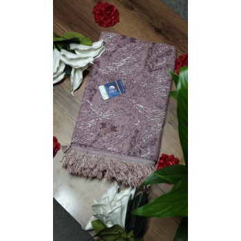 Sırma Home Çok Amaçlı Pamuklu Örtü- Kanepe-koltuk Şalı-koltuk Örtüsü 170x220-Pembe Beyaz Su Dalgası