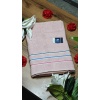 Sırma Home Bukle Şerit Detaylı Renkli Banyo Havlusu-PEMBE