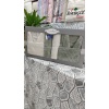 RoseNurr Home Collection Pamuklu Aile Bornoz Seti - Krem/Yeşil
