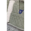 RoseNurr Home Collection Pamuklu Aile Bornoz Seti - Krem/Yeşil