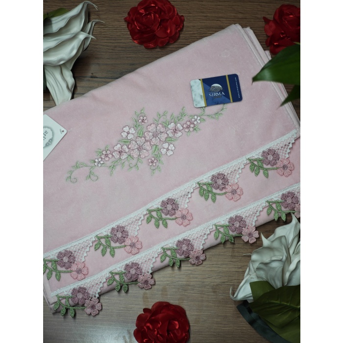 Arliva Pandora Nakışlı El&Yüz Havlusu-PEMBE