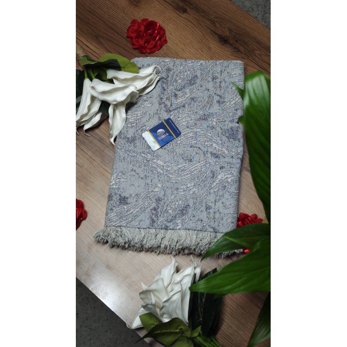Sırma Home Çok Amaçlı Pamuklu Örtü- Kanepe-koltuk Şalı-koltuk Örtüsü 170x220-GRİ Su Dalgası