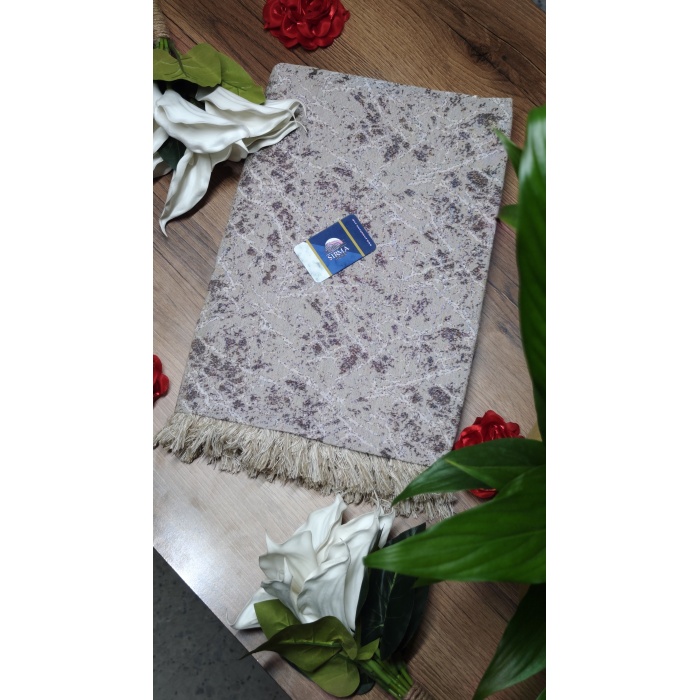 Sırma Home Çok Amaçlı Pamuklu Örtü- Kanepe-koltuk Şalı-koltuk Örtüsü 170x220-Beyaz Çizgili Sütlü Kahve