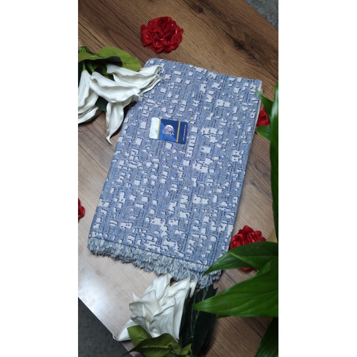 Sırma Home Çok Amaçlı Pamuklu Örtü- Kanepe-koltuk Şalı-koltuk Örtüsü 170x220-Mavi Beyaz Küçük Kareli