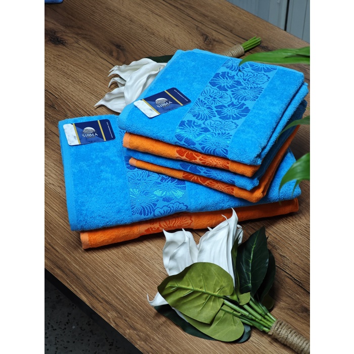 Sırma Home Hamam Seti-Turuncu Mavi