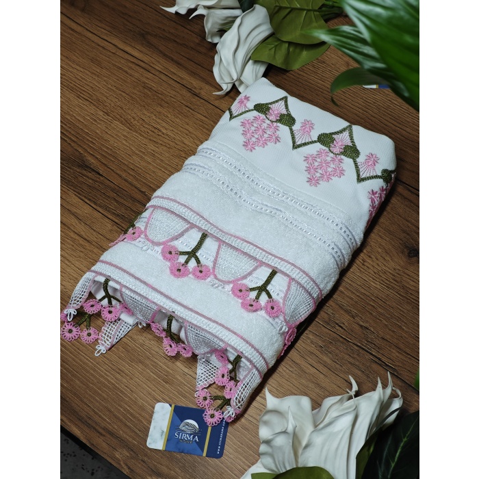 Sırma Home Nakışlı 6lı Vişne Model İğne Oyalı Havlu Seti