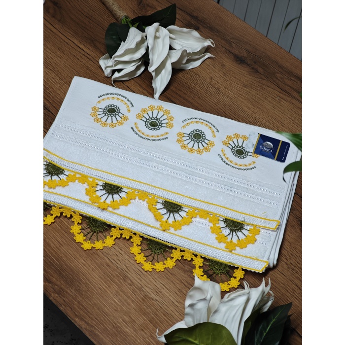 Sırma Home Nakışlı 6lı Çiçekli Model İğne Oyalı Havlu Seti