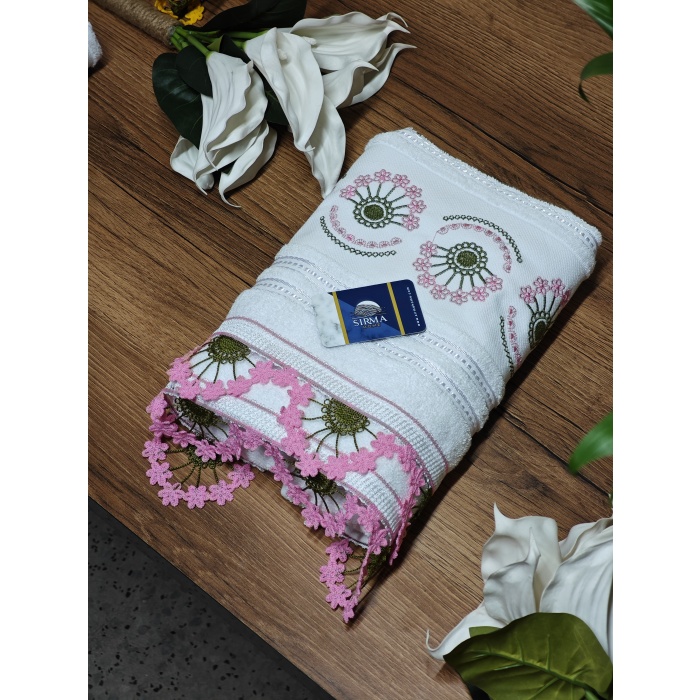 Sırma Home Nakışlı 6lı Çiçekli Model İğne Oyalı Havlu Seti