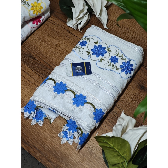 Sırma Home Nakışlı 6lı Papatya Model İğne Oyalı Havlu Seti