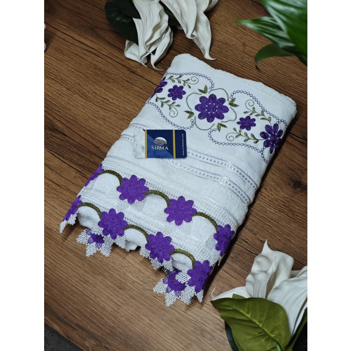 Sırma Home Nakışlı 6lı Papatya Model İğne Oyalı Havlu Seti