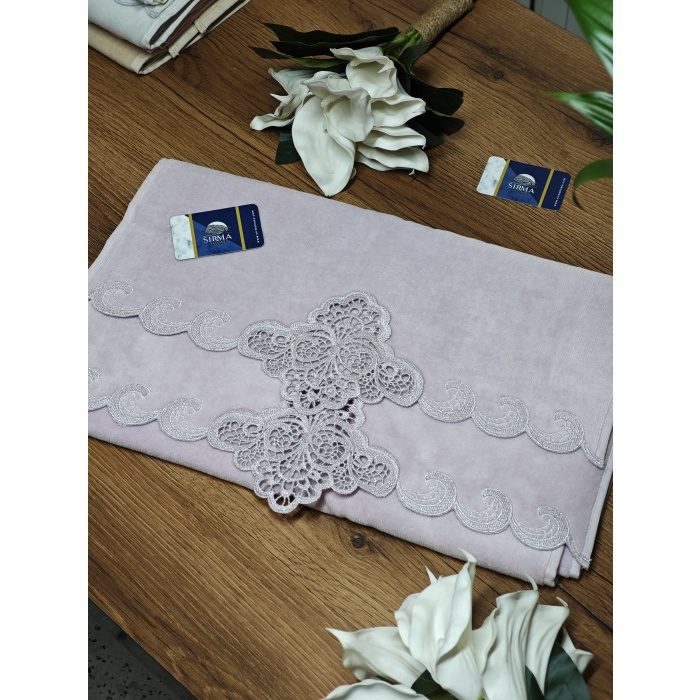 Arliva Sedef Nakışlı El&Yüz Havlusu-MOR