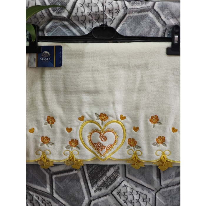 Sırma Home Kalpli Küpeli Nakışlı 6lı El&Yüz Havlu Seti