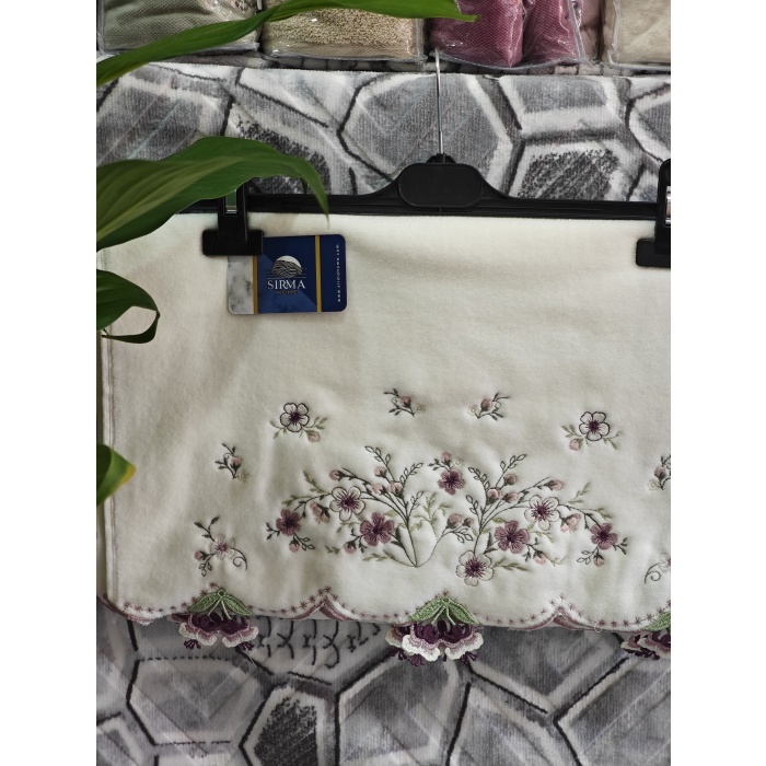 Sırma Home Çiçekli Küpeli Nakışlı 6lı El&Yüz Havlu Seti
