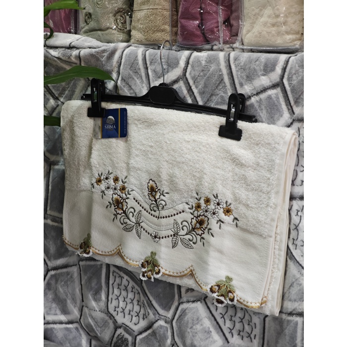 Sırma Home Küpeli Nakışlı 6lı El&Yüz Havlu Seti